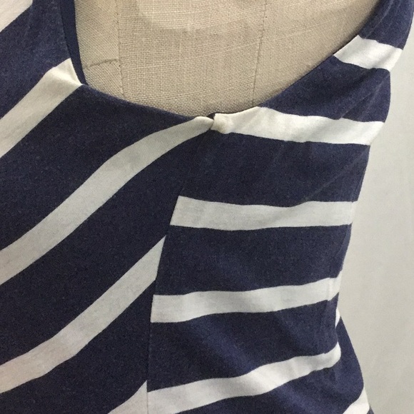 Loft Knit Dress Medium Nautical stripes Blue White - Picture 12 of 13